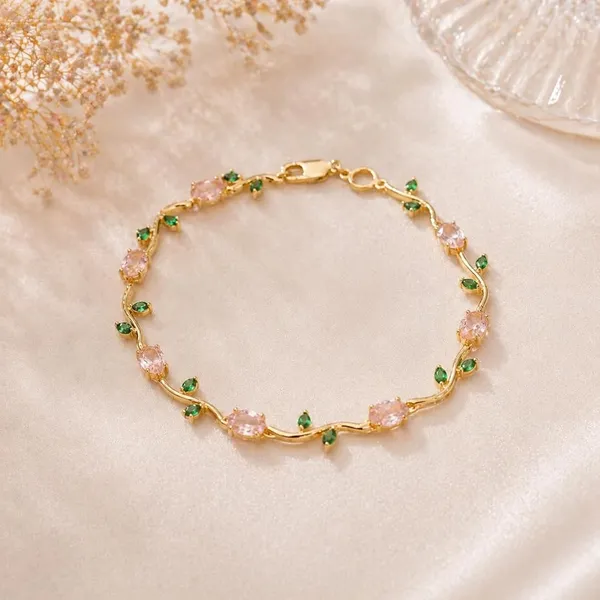Elegant_Gold_Tulip_Flower_Bracelet_–_Blush_Pink_&_Green_Edition