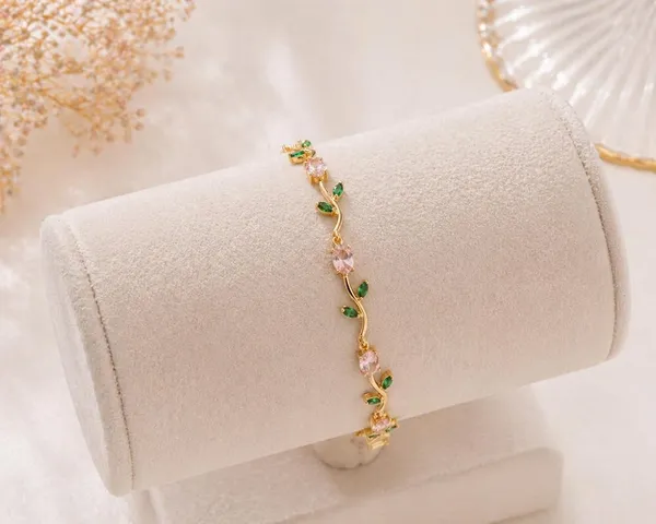 Elegant_Gold_Tulip_Flower_Bracelet_–_Blush_Pink_&_Green_Edition