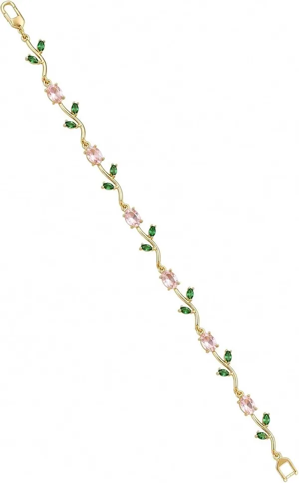 Elegant_Gold_Tulip_Flower_Bracelet_–_Blush_Pink_&_Green_Edition