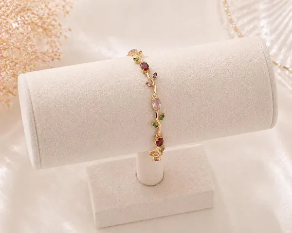 Elegant_Rose_Gold_Tulip_Flower_Bracelet_–_Multi-Color_Stone_Edition