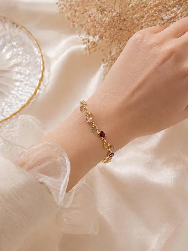 Elegant_Rose_Gold_Tulip_Flower_Bracelet_–_Multi-Color_Stone_Edition