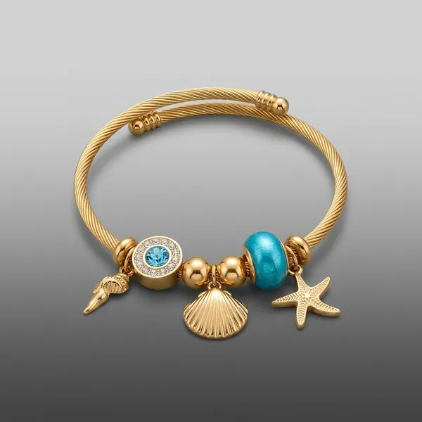 Blue_Turquoise_Alloy_Nautical_Charm_Bangle_Bracelet_For_Women