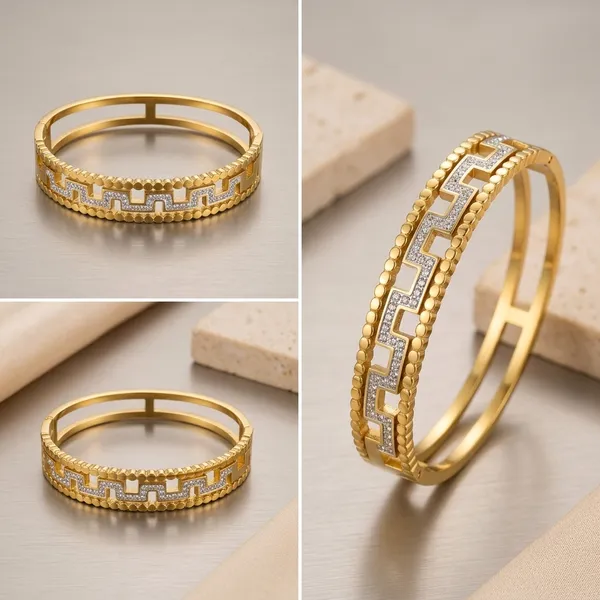 Gold_Alloy_Multi_Layer_Greek_Key_Design_Ring_For_Women