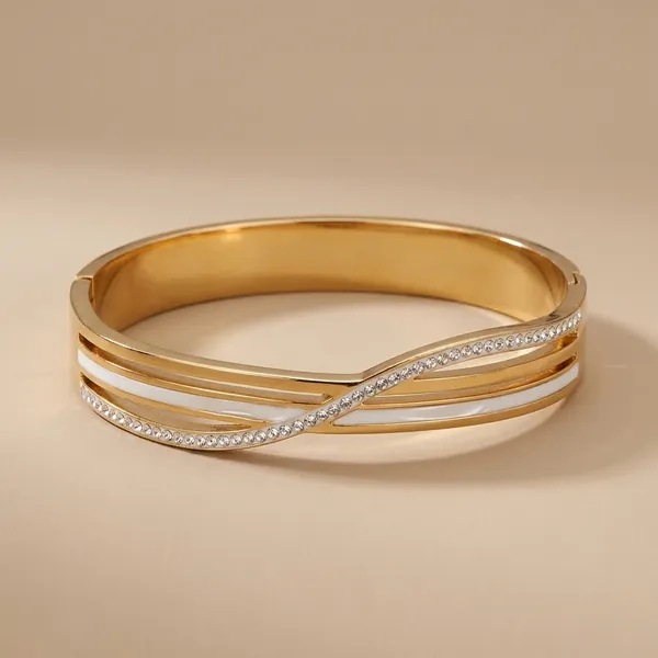 Elegant_Tri-Tone_Curved_Bangle_With_Sparkling_Crystals