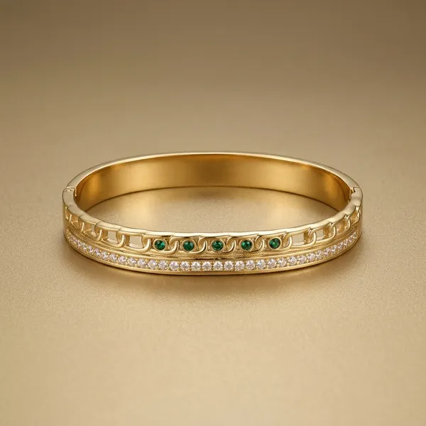 Gold_Alloy_Carved_Floral_Bangle_Bracelet_For_Women
