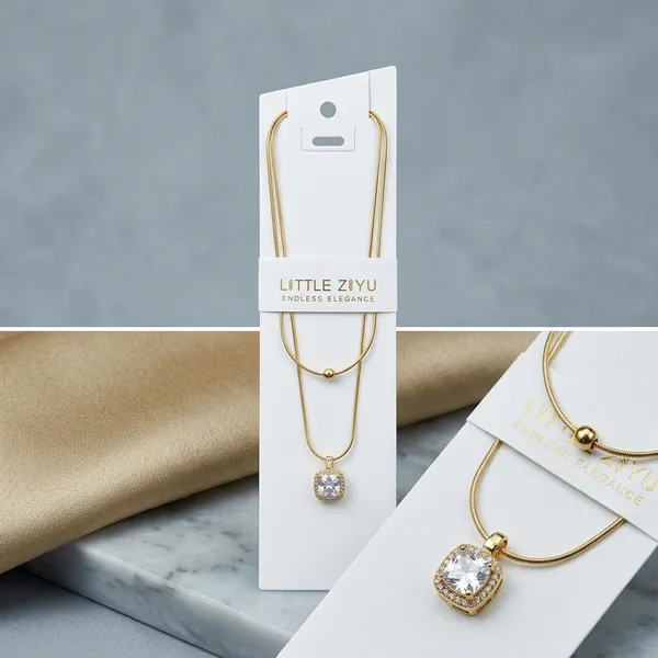 Gold_Alloy_Crystal_Square_Pendant_Layered_Necklace_For_Women