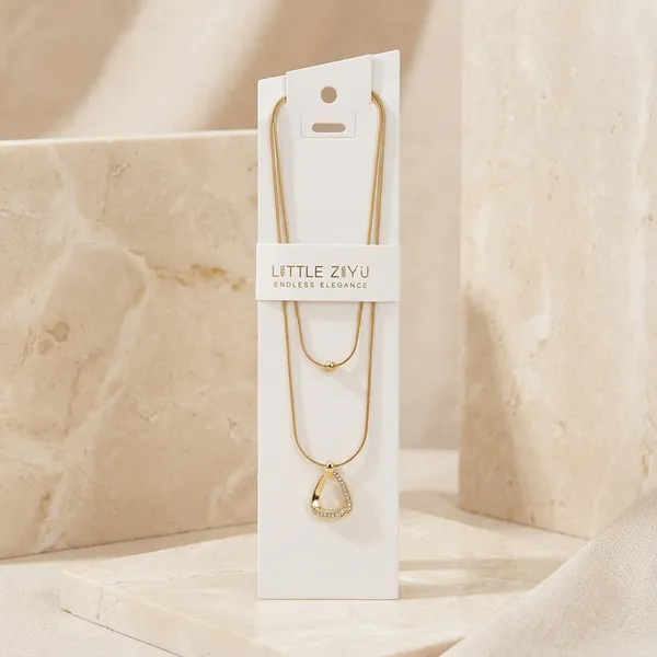 Gold_Alloy_Crystal_Triangle_Pendant_Layered_Necklace_For_Women
