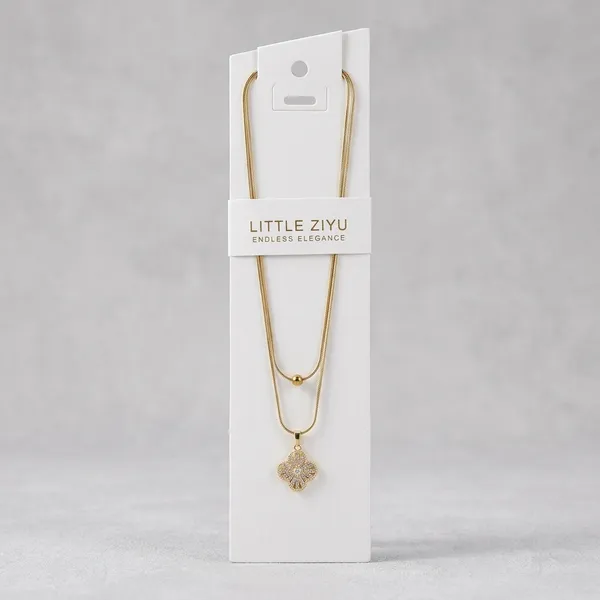 Gold_Alloy_Layered_Floral_Pendant_Necklace_And_Earring_Set_For_Women