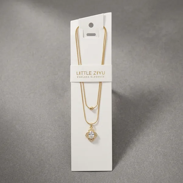 Gold_Alloy_Double_Layer_Crystal_Clover_Pendant_Necklace_For_Women