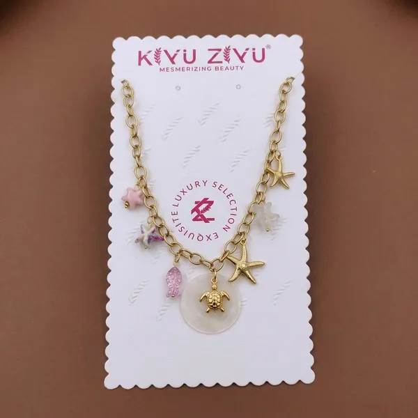 Gold_Alloy_Starfish_Turtle_Charm_Pastel_Beaded_Necklace_For_Women