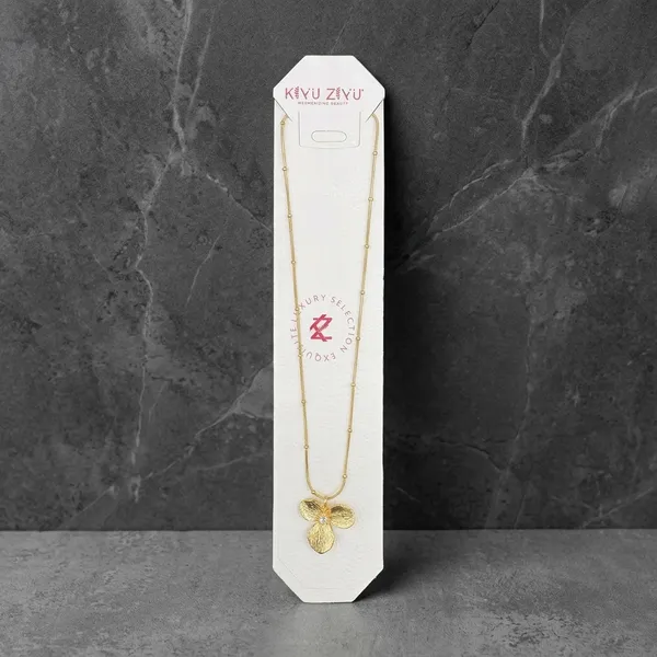 Gold_Alloy_Three_Petal_Flower_Pendant_Necklace_For_Women