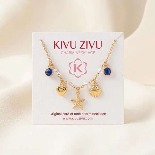 Gold-Toned_Sea_Shell_Charm_Necklace_With_Aquamarine_Beads