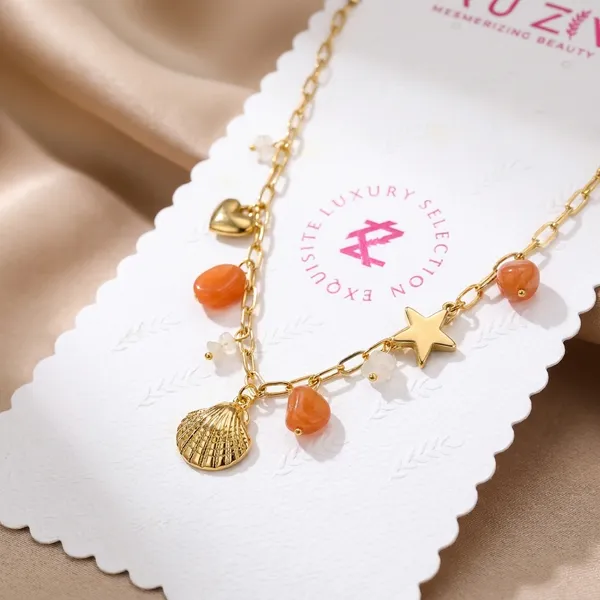 Luxury_Selection_Exquisite_Charm_Necklace_-_Sea_Shell_Star_Heart_Pendant_Chain