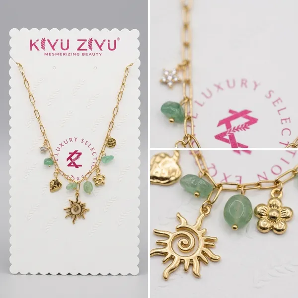 Green_Stone_Alloy_Sun_Charm_Gold_Tone_Chain_Necklace_For_Women