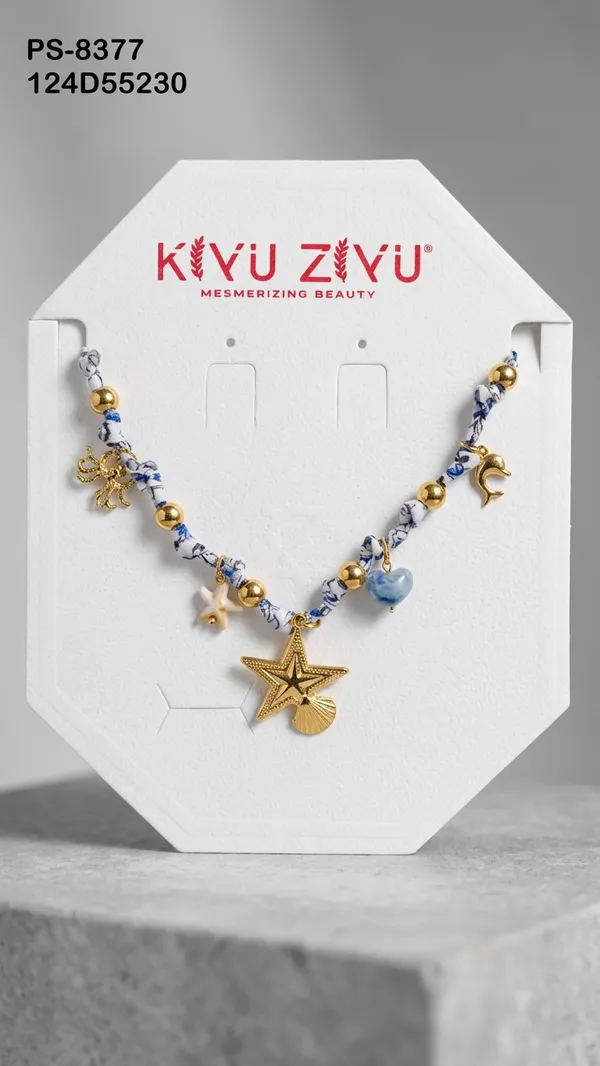 Gold_Alloy_Nautical_Beaded_Starfish_Charm_Bracelet_For_Women
