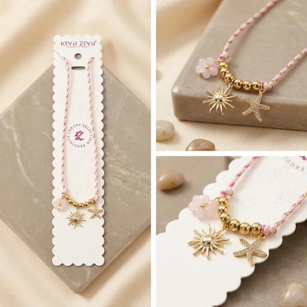 Pink_Alloy_Braided_Chain_Sun_Star_Charm_Necklace_For_Women