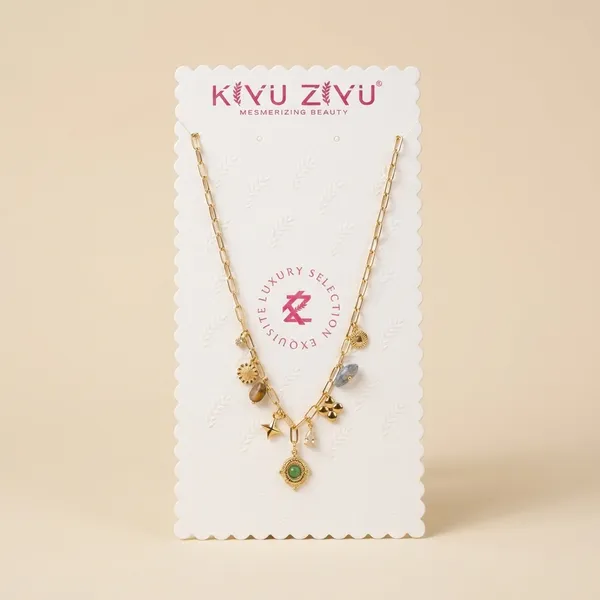 Luxury_Selection_Exquisite_Gold-Tone_Charm_Necklace_With_Green_Stone_Pendant