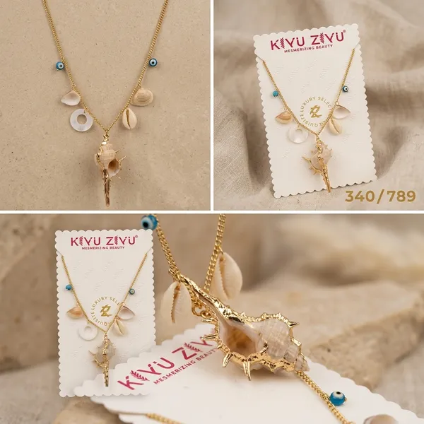 Gold_Alloy_Coastal_Shell_Charm_Pendant_Necklace_For_Women