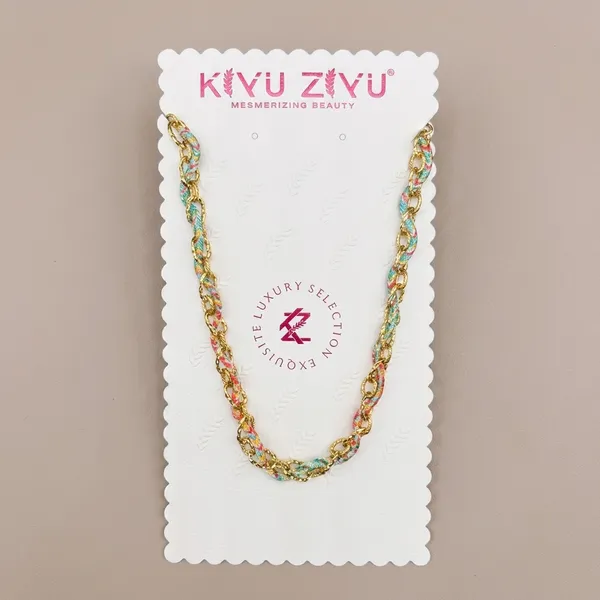 Multicolor_Alloy_Braided_Pastel_Bead_Chain_Necklace_For_Women