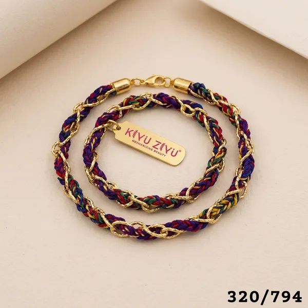 Multicolor_Alloy_Purple_Maroon_Black_Gold_Tone_Chain_Necklace_For_Women