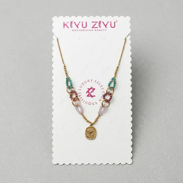 Gold_Alloy_Multi_Strand_Pastel_Beaded_Coin_Pendant_Necklace_For_Women