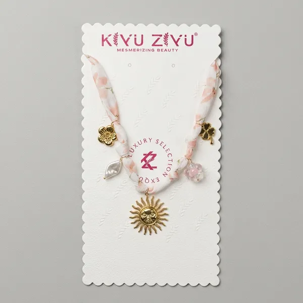 Gold_Alloy_Floral_Fabric_Sun_Charm_Bracelet_For_Women