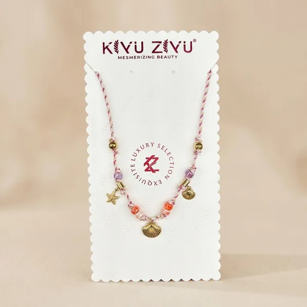Gold_Alloy_Pink_Beaded_Seashell_Starfish_Charm_Necklace_For_Women