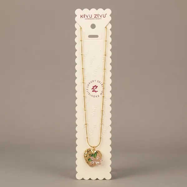 Gold_Alloy_Pink_Green_Enamel_Floral_Charm_Necklace_For_Women