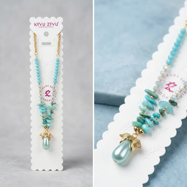 Gold_Alloy_Turquoise_Beaded_Teardrop_Pendant_Necklace_For_Women