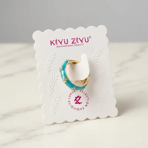 Blue_Enamel_Gold_Tone_Alloy_Crescent_Moon_Ear_Cuff_For_Women