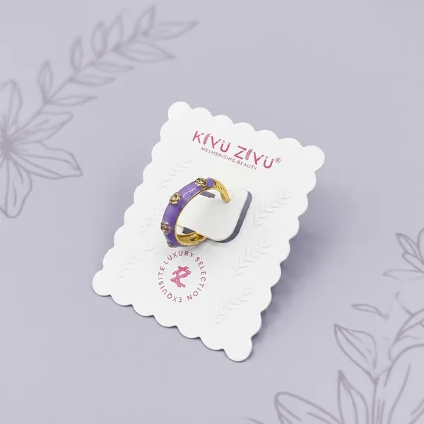 Purple_Lavender_Enamel_Gold_Frame_Alloy_Ring_For_Women