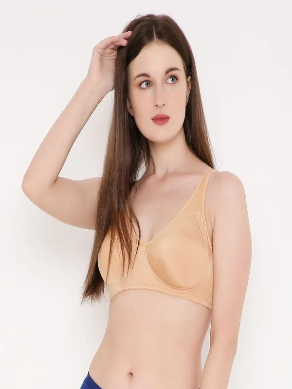 Beige_Non-Wired_&_Non_Padded_With_Full_Coverage_Minimizer_Bra_For_Women