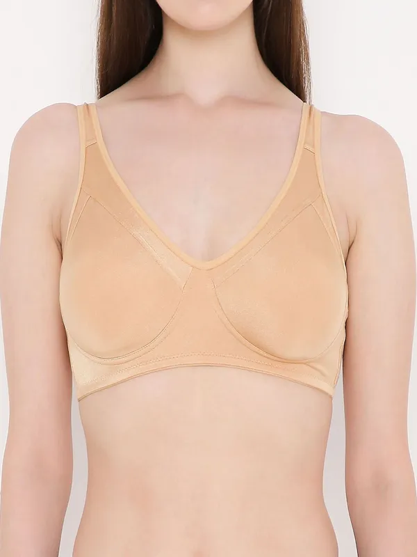 Beige_Non-Wired_&_Non_Padded_With_Full_Coverage_Minimizer_Bra_For_Women