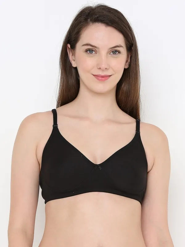 Black_Non-Padded,_Non-Wired_T_Shirt_Bra_With_Seamless_Cup_For_Women