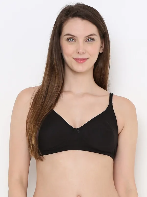 Black_Non-Padded,_Non-Wired_T_Shirt_Bra_With_Seamless_Cup_For_Women