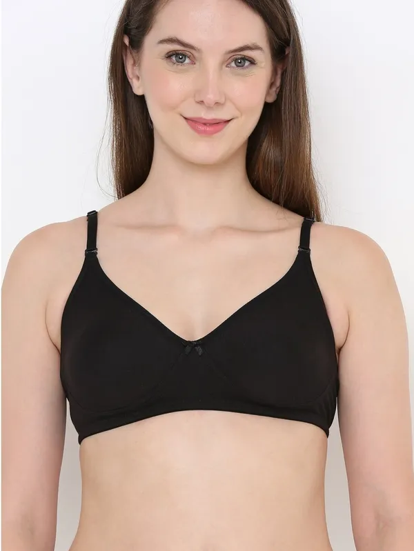 Black_Non-Padded,_Non-Wired_T_Shirt_Bra_With_Seamless_Cup_For_Women