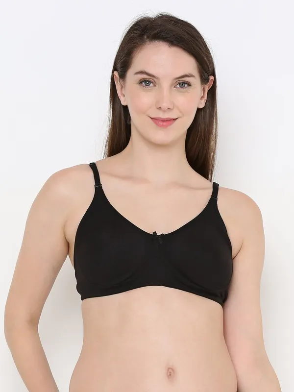 Black_Full_Support_Cotton_Bra_|_Non-Padded,_Non-Wired_&_Full_Coverage_With_Seamless_Cup_For_Women