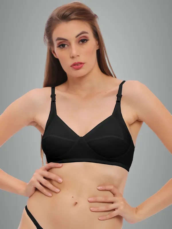 Black_Jacquard_Comfort_Non-Padded,_Non-Wired_Bra_With_Medium_Coverage_For_Women