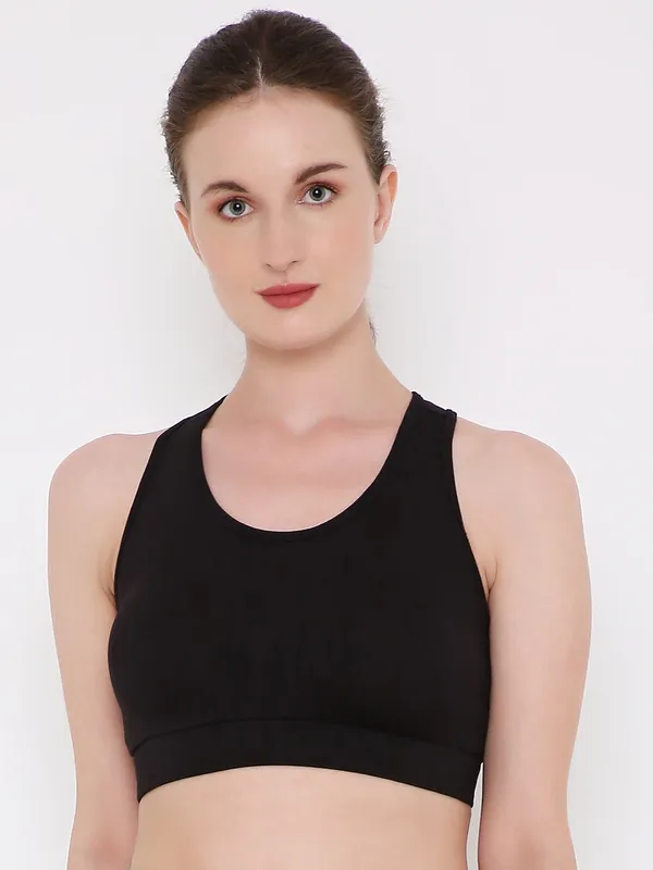 Black_Removable_Pads_Sport_Bra_For_Women