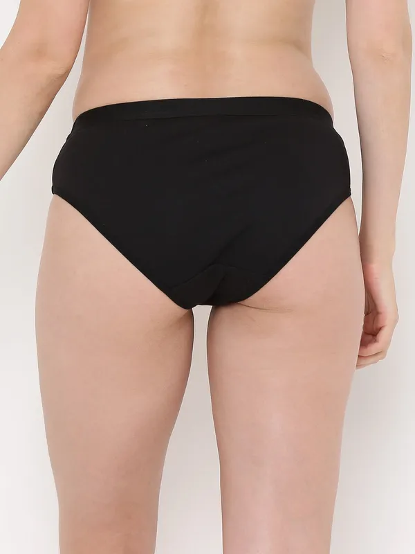 Black_Mid_Rise_Soft_Cotton/Spandex_Bikini_Panty_For_Women