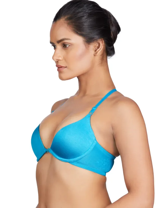 Blue_Underwired_&_Heavily_Padded_With_Half_Coverage_Balconette_Bra_For_Women