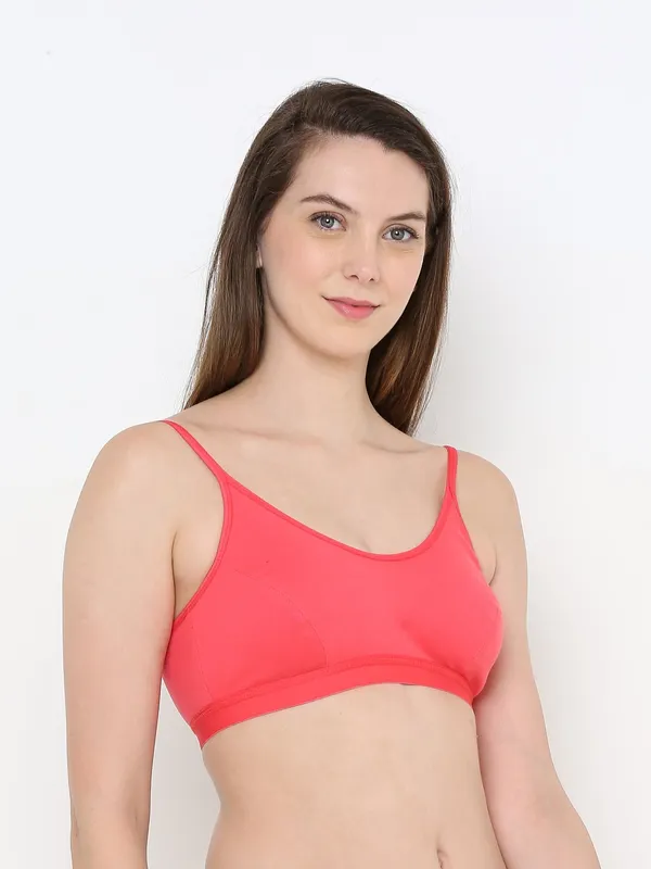 Red_Slip-On_Non-Wired_&_Non-Padded_Medium_Coverage_Bra_For_Women