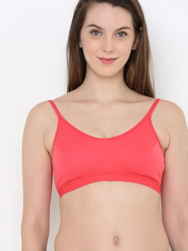 Red_Slip-On_Non-Wired_&_Non-Padded_Medium_Coverage_Bra_For_Women