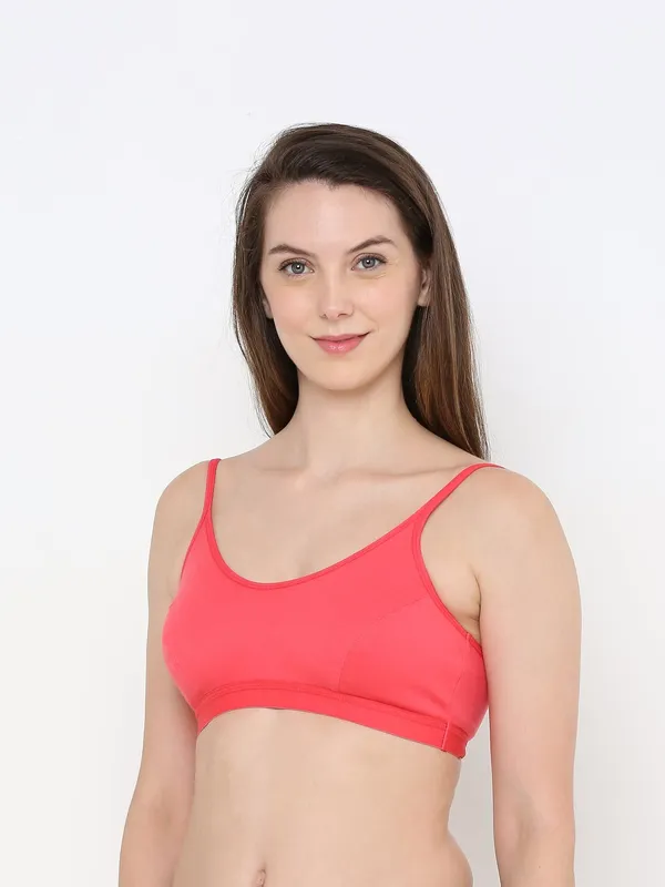 Red_Slip-On_Non-Wired_&_Non-Padded_Medium_Coverage_Bra_For_Women