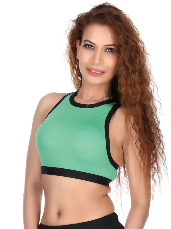 Green_&_Black_Dot_Net_Dual_Tone_Medium_Impact_Sports_Bra_For_Women