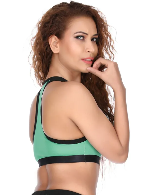Green_&_Black_Dot_Net_Dual_Tone_Medium_Impact_Sports_Bra_For_Women