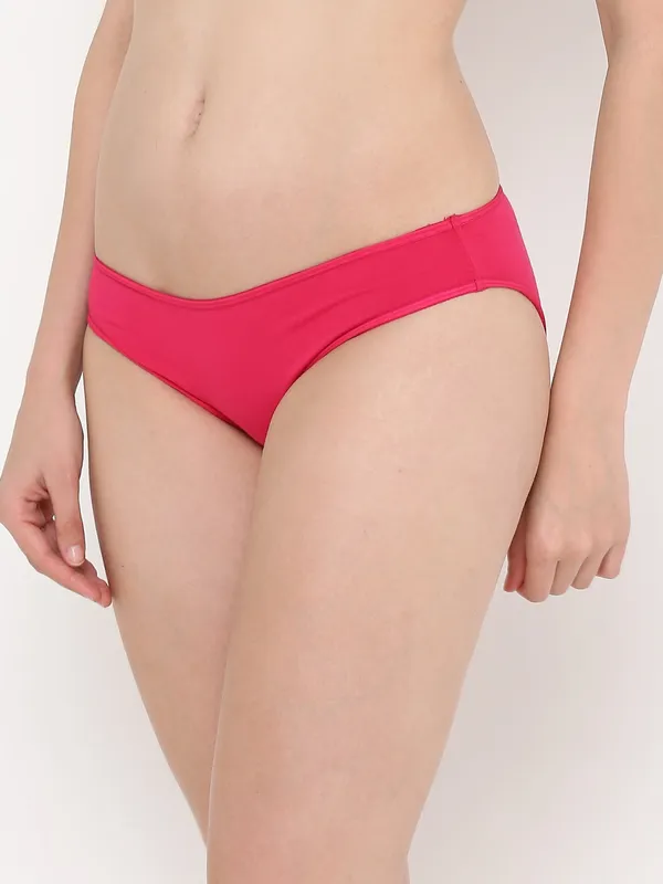 Fuchsia_Low_Rise_Soft_Cotton/Spandex_Bikini_Panty_For_Women