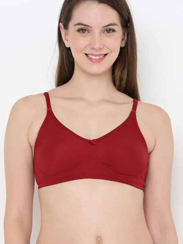 Maroon_Full_Support_Cotton_Bra_|_Non-Padded,_Non-Wired_&_Full_Coverage_With_Seamless_Cup_For_Women