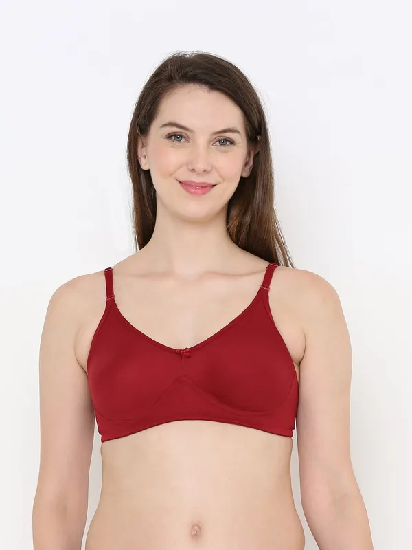 Maroon_Full_Support_Cotton_Bra_|_Non-Padded,_Non-Wired_&_Full_Coverage_With_Seamless_Cup_For_Women