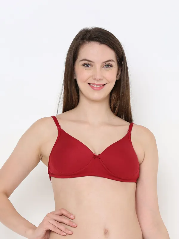 Maroon_Luxecomfort_Padded_Non_Wired_Backless_Bra_For_Women